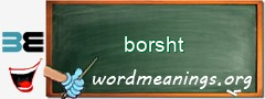 WordMeaning blackboard for borsht